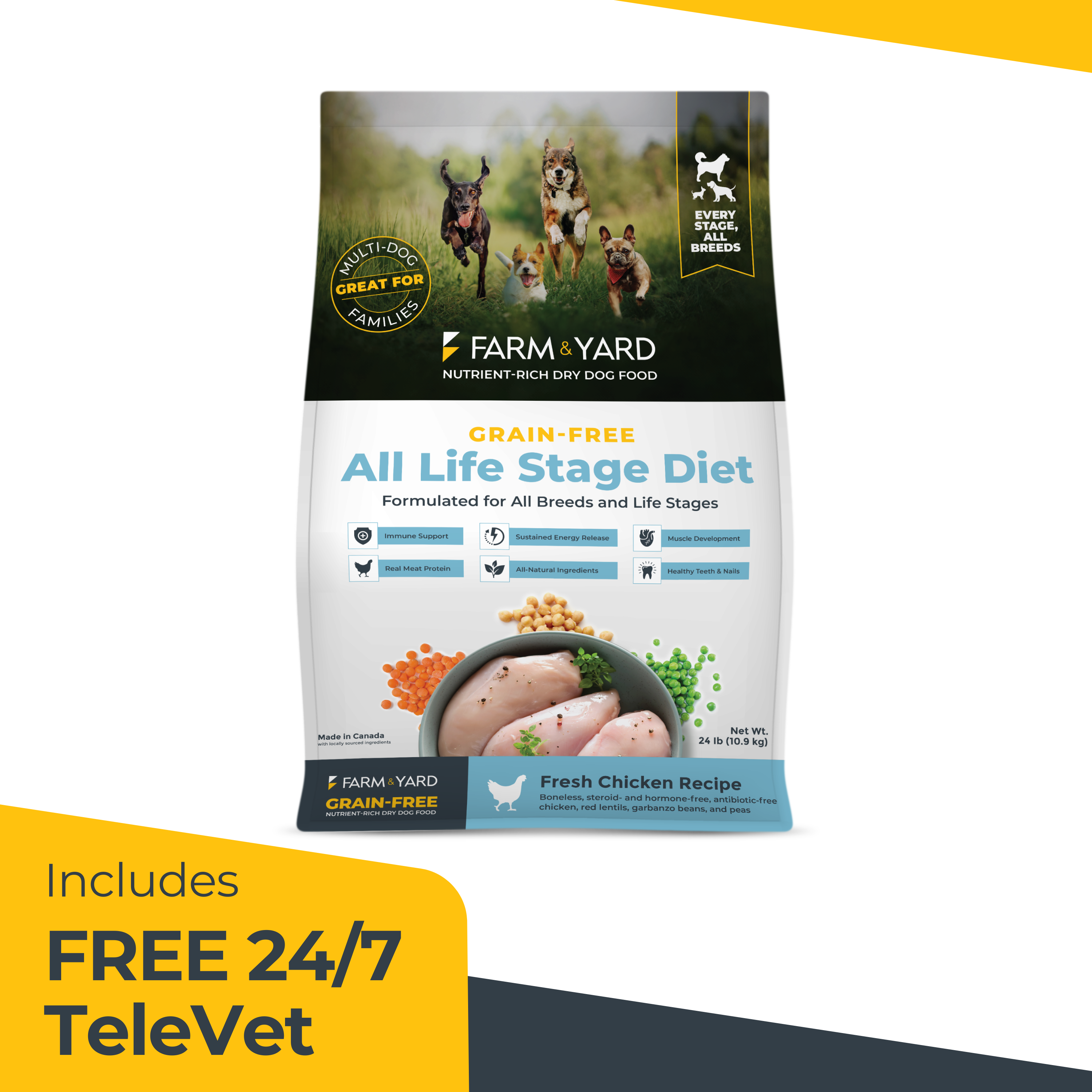 Nutrient-Rich Dry Dog Food - Chicken Recipe